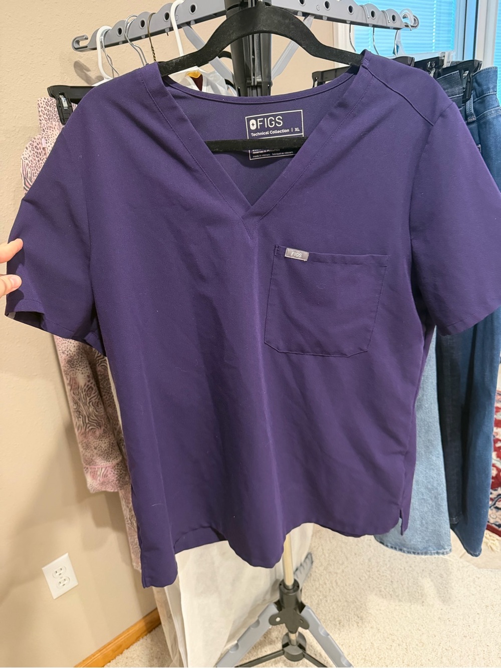 Figs Purple Jam Catarina One-Pocket Scrub Top XL